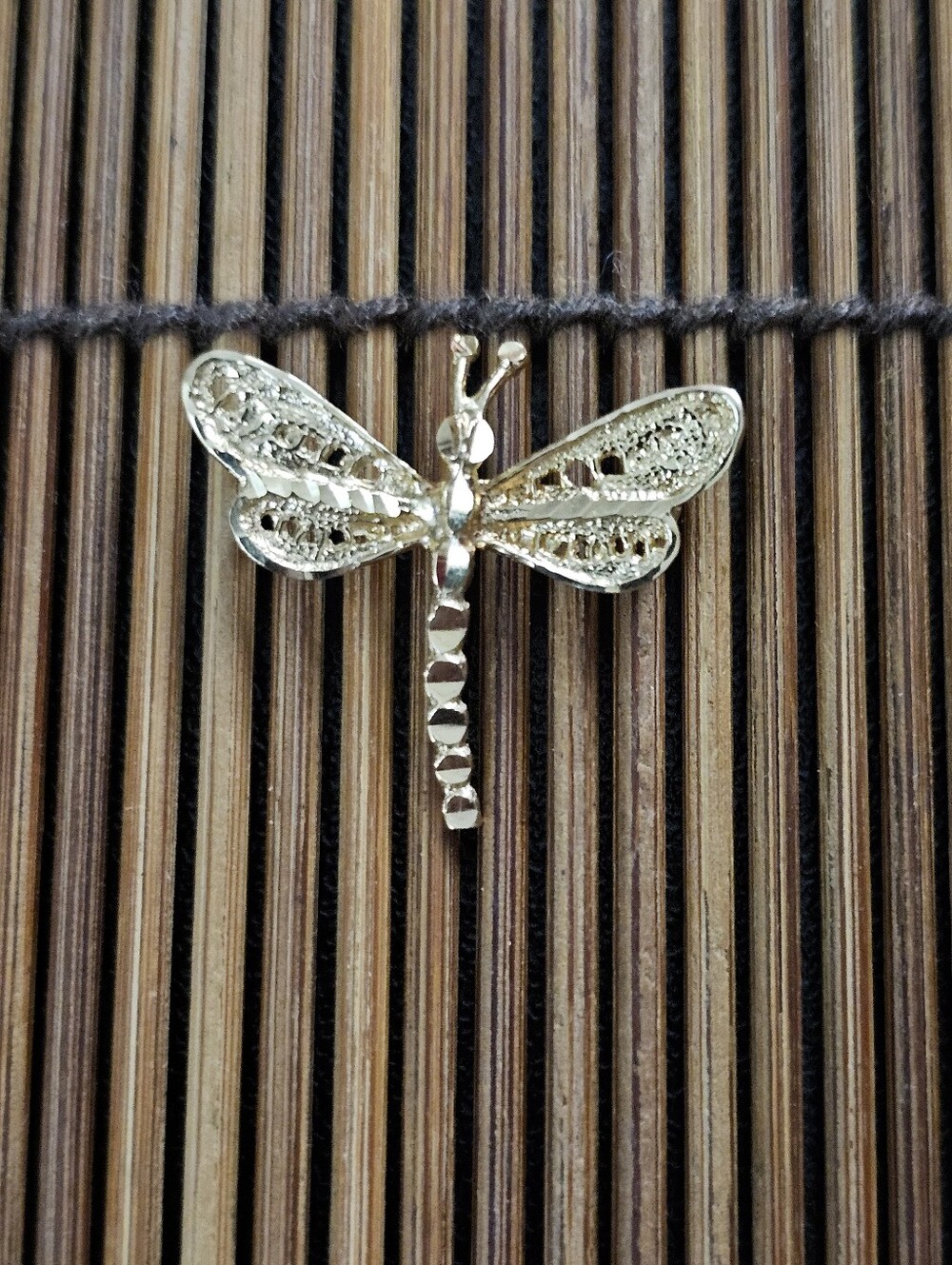 14k Dragon Fly Yellow Gold Pendant (Vintage)